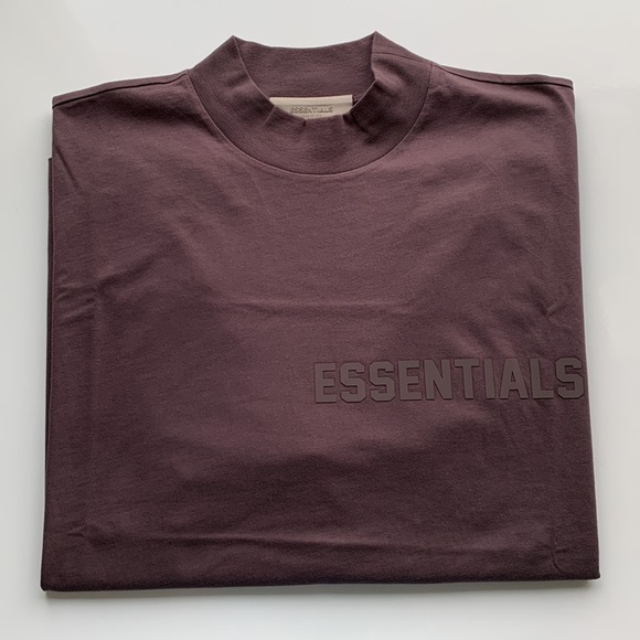 ESSENTIALS Plum Crewneck Long Sleeve Tee - Picture 2 of 12